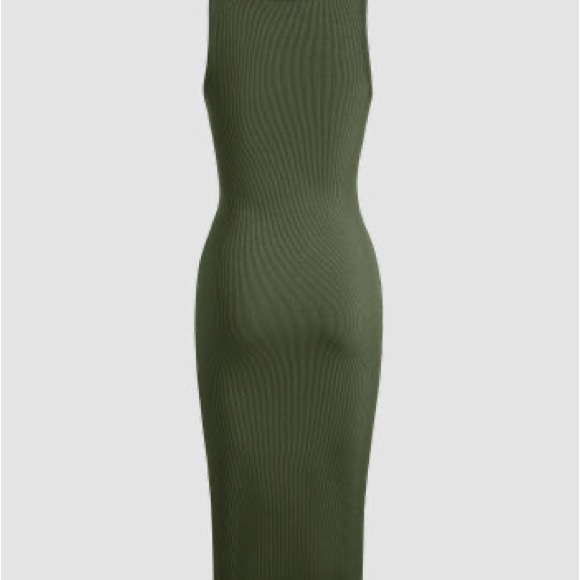 New with Tags - Rib Button Drawstring Ruched Midi Dress - Picture 6 of 6